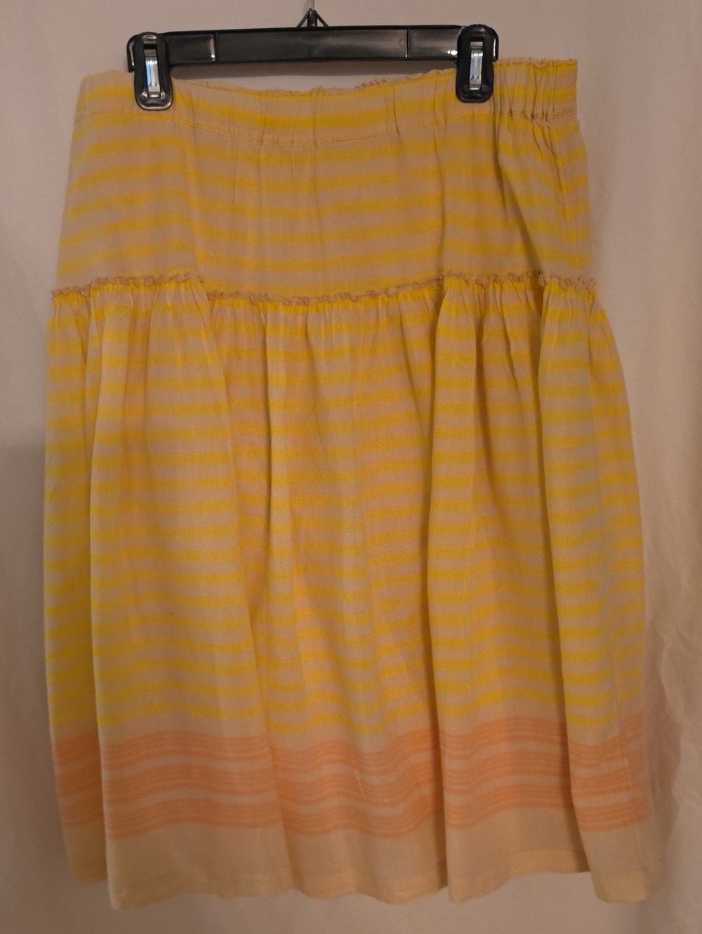 Old Navy Yellow and Peach Striped Circle Skirt